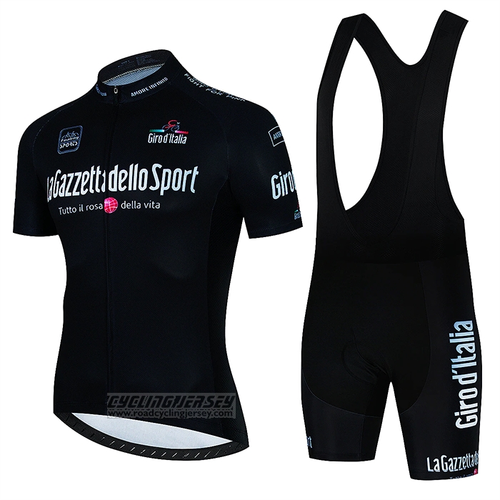 2022 Cycling Jersey Giro d'Italia Black Short Sleeve and Bib Short